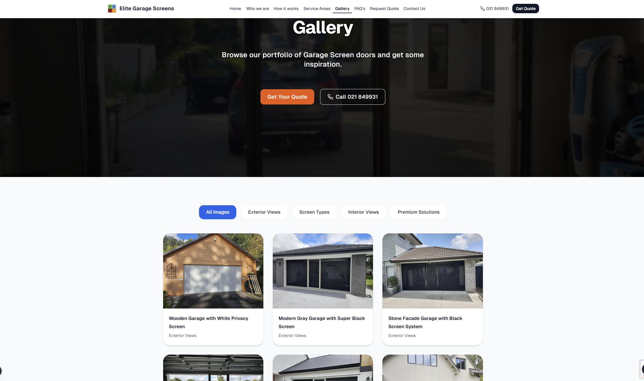 Elite Garage Screens
