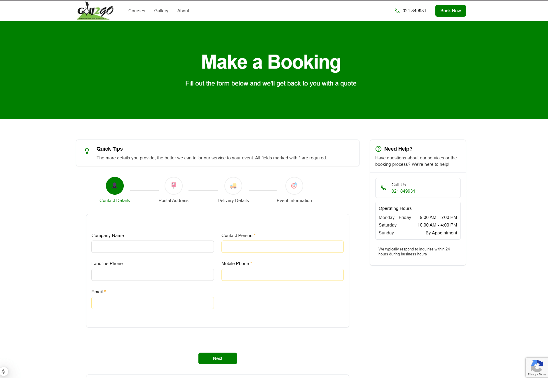Streamlined Booking System